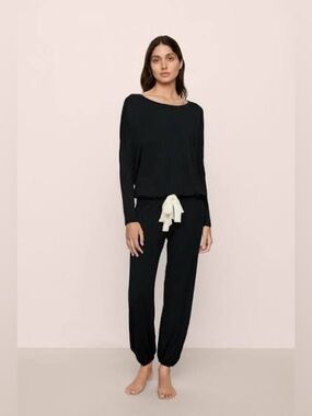 Eberjey Wine Long-Sleeve Gisele Lounge Set
